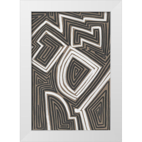 Abstract Maze III White Modern Wood Framed Art Print by Moore, Regina
