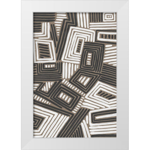 Abstract Maze IV White Modern Wood Framed Art Print by Moore, Regina