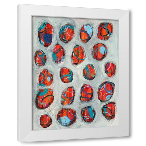 Abstract Circles I White Modern Wood Framed Art Print by Moore, Regina