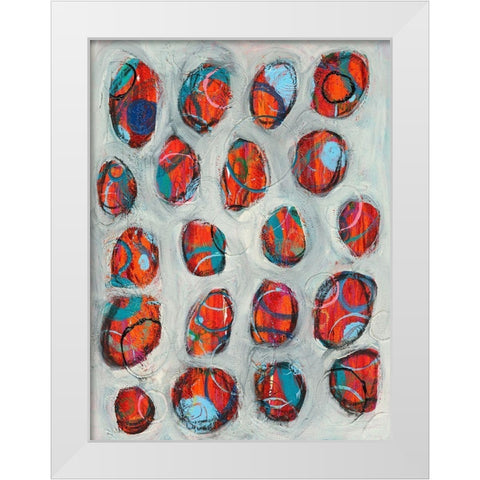 Abstract Circles I White Modern Wood Framed Art Print by Moore, Regina