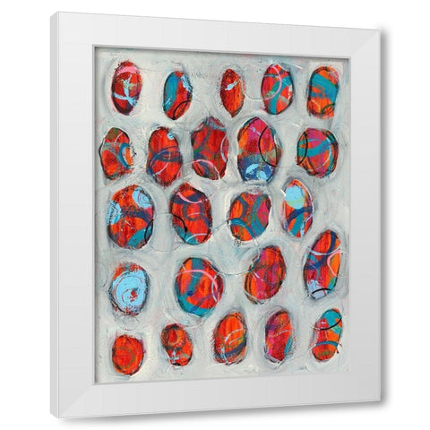 Abstract Circles II White Modern Wood Framed Art Print by Moore, Regina