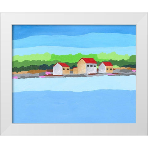 Red Roof Landscape II White Modern Wood Framed Art Print by Moore, Regina