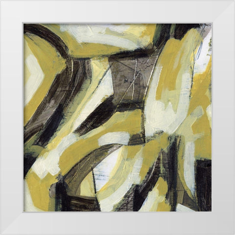 Citron Rhythm II White Modern Wood Framed Art Print by Vess, June Erica