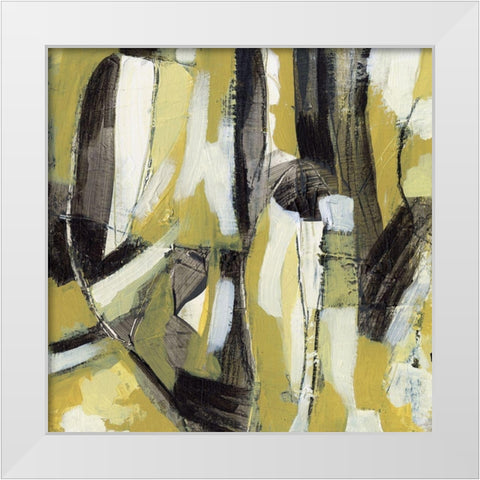 Citron Rhythm III White Modern Wood Framed Art Print by Vess, June Erica