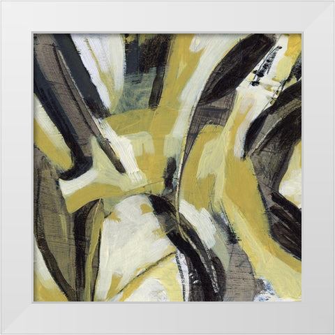 Citron Rhythm IV White Modern Wood Framed Art Print by Vess, June Erica