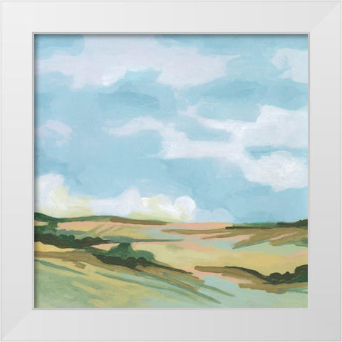 Meadow Gold II White Modern Wood Framed Art Print by Vess, June Erica