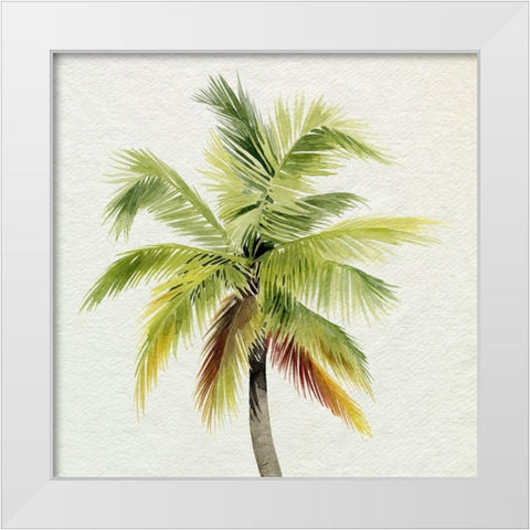 Coco Watercolor Palm I White Modern Wood Framed Art Print by Popp, Grace