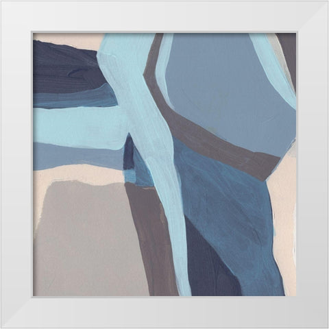 Blue Chrysalis II White Modern Wood Framed Art Print by Vess, June Erica