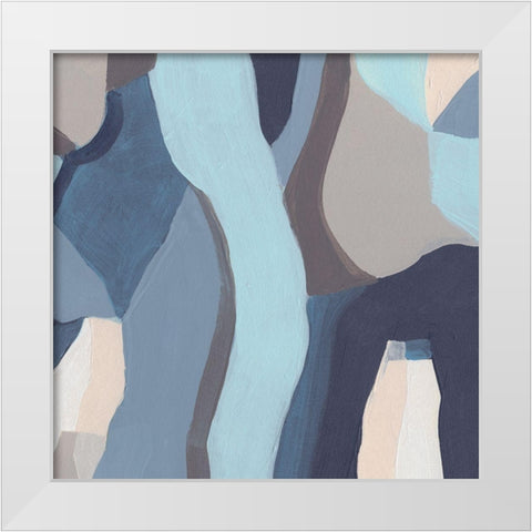 Blue Chrysalis III White Modern Wood Framed Art Print by Vess, June Erica