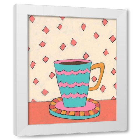 Mid Morning Coffee I White Modern Wood Framed Art Print by Moore, Regina