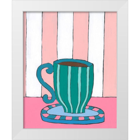 Mid Morning Coffee II White Modern Wood Framed Art Print by Moore, Regina