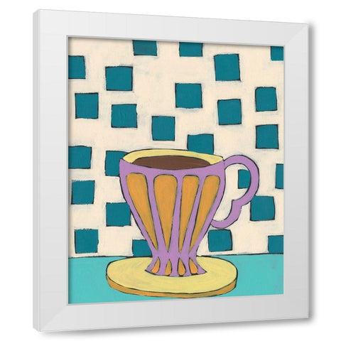 Mid Morning Coffee III White Modern Wood Framed Art Print by Moore, Regina