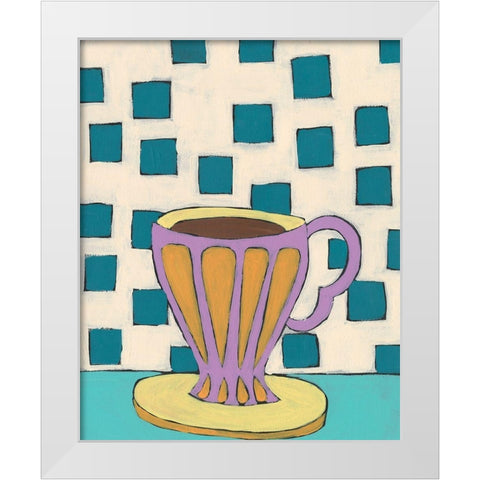 Mid Morning Coffee III White Modern Wood Framed Art Print by Moore, Regina