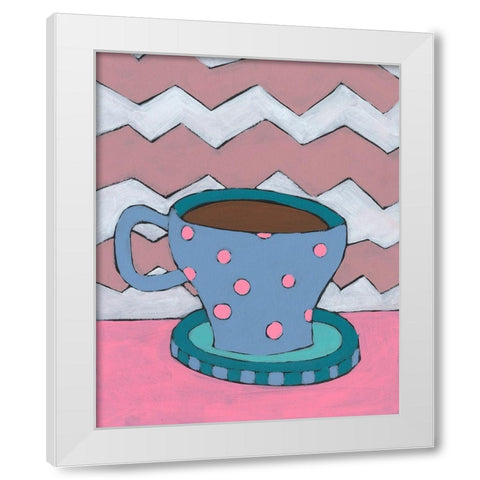 Mid Morning Coffee V White Modern Wood Framed Art Print by Moore, Regina