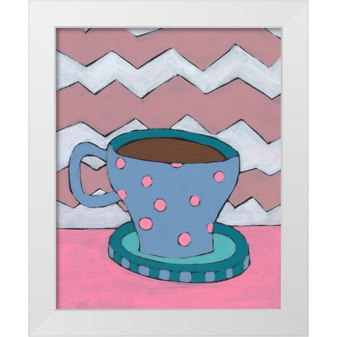 Mid Morning Coffee V White Modern Wood Framed Art Print by Moore, Regina