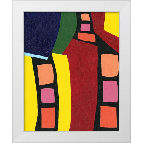 Color Me Happy I White Modern Wood Framed Art Print by Moore, Regina