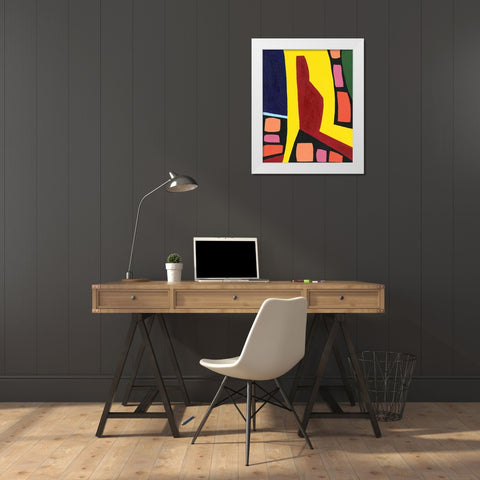 Color Me Happy II White Modern Wood Framed Art Print by Moore, Regina