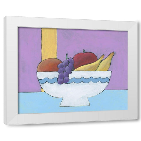 White Fruit Bowl I White Modern Wood Framed Art Print by Moore, Regina