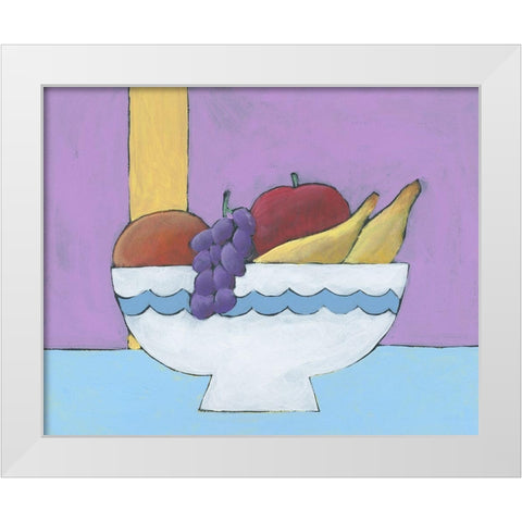 White Fruit Bowl I White Modern Wood Framed Art Print by Moore, Regina