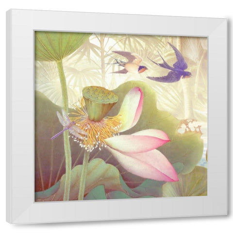 Lotus Sanctuary III White Modern Wood Framed Art Print by Hunziker, Steve