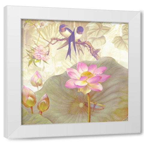 Lotus Sanctuary IV White Modern Wood Framed Art Print by Hunziker, Steve