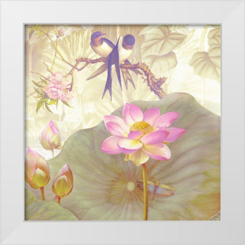 Lotus Sanctuary IV White Modern Wood Framed Art Print by Hunziker, Steve