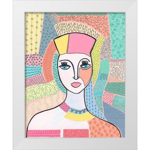 Pattern Lady I White Modern Wood Framed Art Print by Moore, Regina