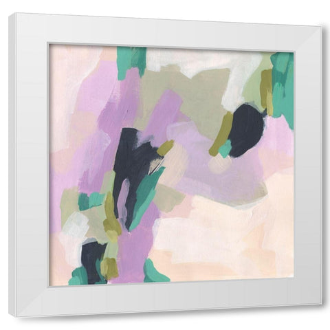 Lavender Swirl I White Modern Wood Framed Art Print by Vess, June Erica