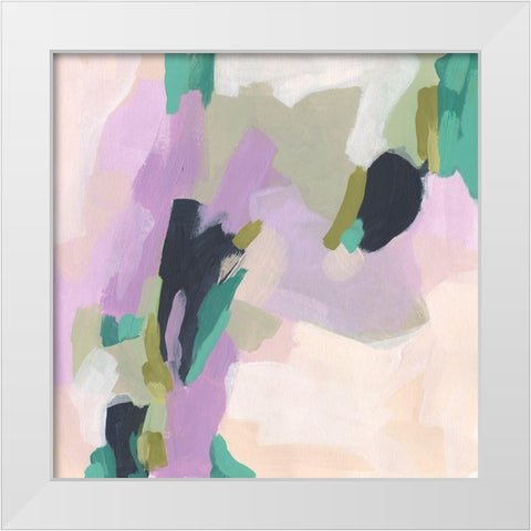 Lavender Swirl I White Modern Wood Framed Art Print by Vess, June Erica