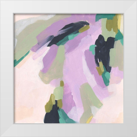 Lavender Swirl II White Modern Wood Framed Art Print by Vess, June Erica