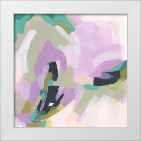 Lavender Swirl IV White Modern Wood Framed Art Print by Vess, June Erica