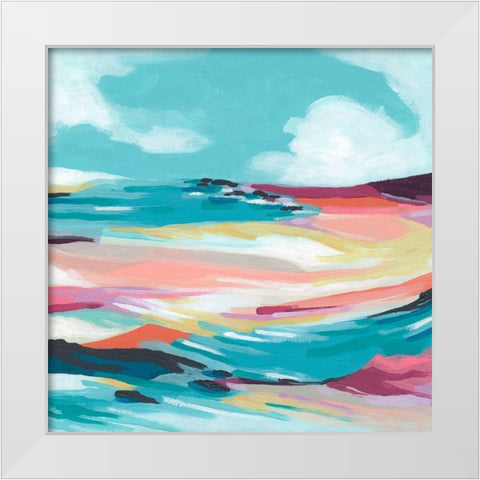 Chromatic Coast II White Modern Wood Framed Art Print by Vess, June Erica