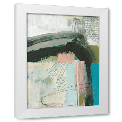 Layering Marks I White Modern Wood Framed Art Print by Goldberger, Jennifer