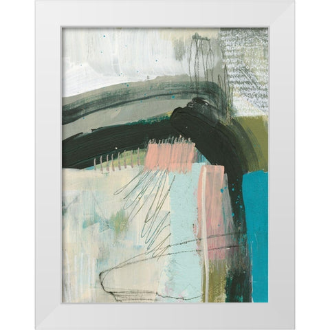 Layering Marks I White Modern Wood Framed Art Print by Goldberger, Jennifer