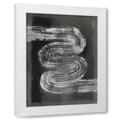 Grey Linear Path I White Modern Wood Framed Art Print by Goldberger, Jennifer