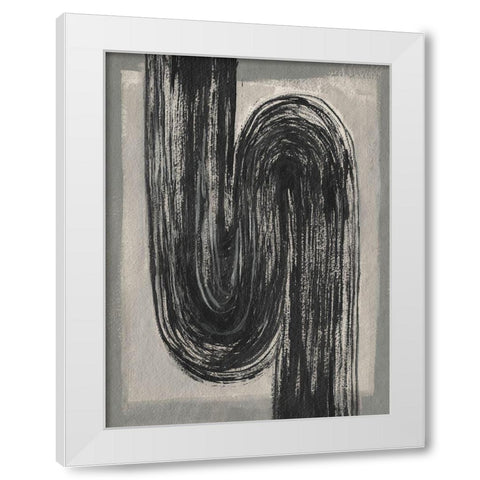 Grey Linear Path II White Modern Wood Framed Art Print by Goldberger, Jennifer