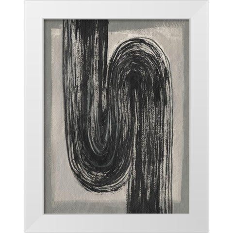 Grey Linear Path II White Modern Wood Framed Art Print by Goldberger, Jennifer