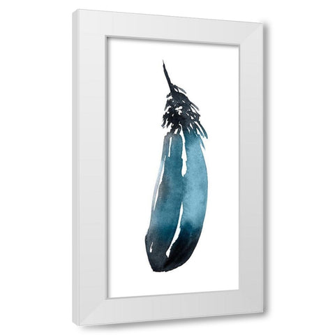 Saturated Feather I White Modern Wood Framed Art Print by Goldberger, Jennifer