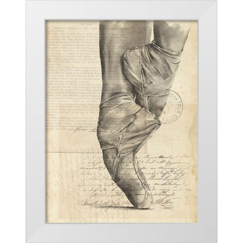 On Pointe I White Modern Wood Framed Art Print by Parker, Jennifer Paxton