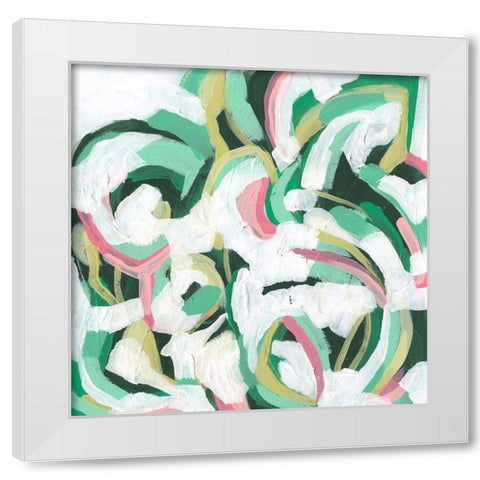Mint Billows II White Modern Wood Framed Art Print by Vess, June Erica