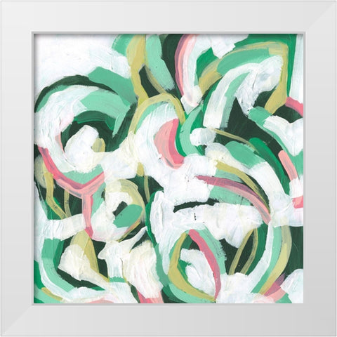 Mint Billows II White Modern Wood Framed Art Print by Vess, June Erica