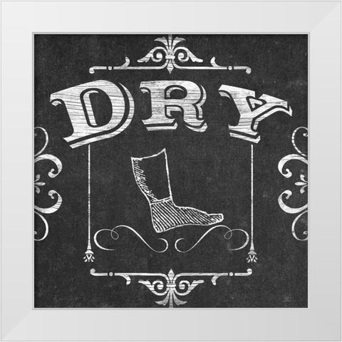 Vintage Laundry Signs III White Modern Wood Framed Art Print by Vess, June Erica