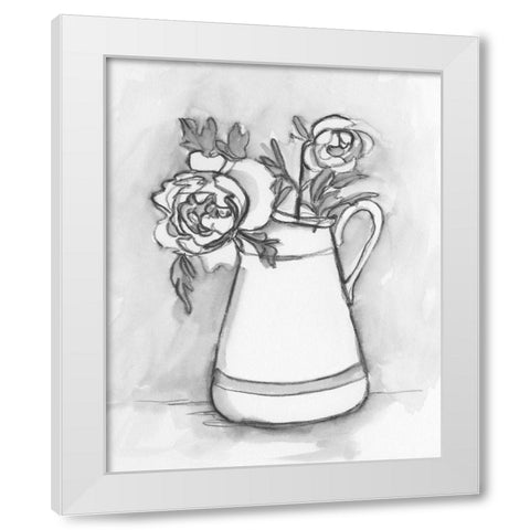 Backyard Bouquet I White Modern Wood Framed Art Print by Caroline, Emma