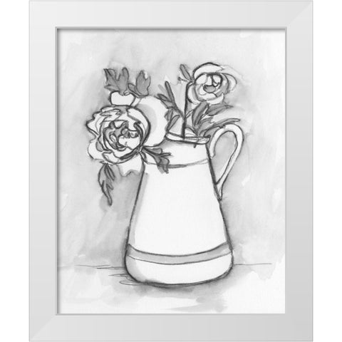 Backyard Bouquet I White Modern Wood Framed Art Print by Caroline, Emma
