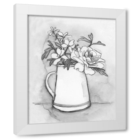 Backyard Bouquet II White Modern Wood Framed Art Print by Caroline, Emma