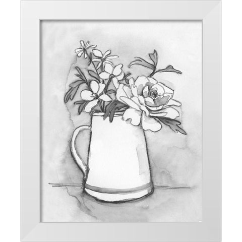 Backyard Bouquet II White Modern Wood Framed Art Print by Caroline, Emma