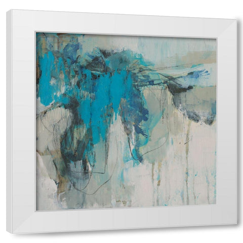 Painterly Teal II White Modern Wood Framed Art Print by Goldberger, Jennifer