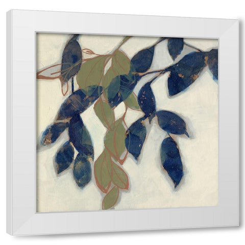 Entwined Leaves I White Modern Wood Framed Art Print by Goldberger, Jennifer