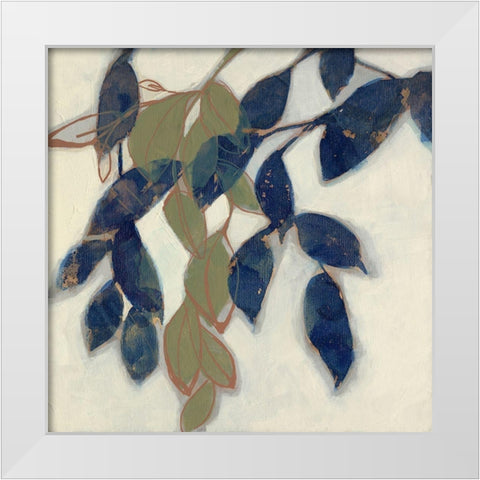 Entwined Leaves I White Modern Wood Framed Art Print by Goldberger, Jennifer