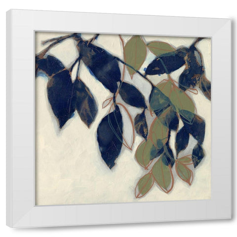 Entwined Leaves II White Modern Wood Framed Art Print by Goldberger, Jennifer